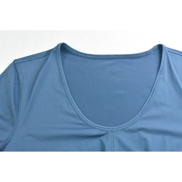 Lululemon Do the Daily Women's Shirt Size 8 Code Blue Short Sleeve Top Cross - Picture 2 of 9
